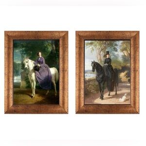 Vintage Equestrian Sidesaddle Riders | Set of Two